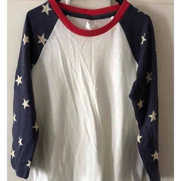 ALTERNATIVE Girls USA Raglan T-Shirt Stars Print Crew Neck Size YS 6-8 - Picture 7 of 7